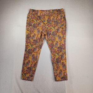 Terra & Sky Womens Pants Size 2X Paisley Jegging Comfort Retro Hippie Boho